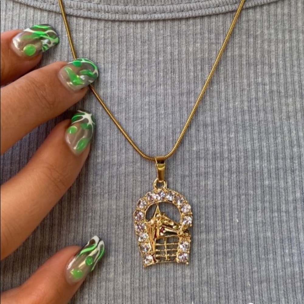Horseshoe CZ Pendant Gold plated